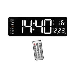 Ceas digital de perete ecran mare cu afisaj Alb si telecomanda