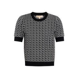 MICHAEL KORS Pulover Mk Jacquard Ss Crew MT56198HQG 034 nickel