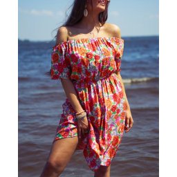 Resti Women's floral mini dress a'la hiszpanka in red
