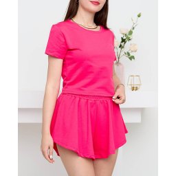 Resti Dark pink women's sports crop top set - Clothing