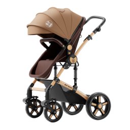 Carucior 2 in 1 reversibil A1 Deluxe BUF BOOF Champagne 0 36 luni