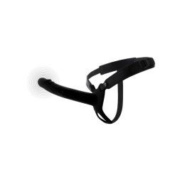 Dorinta Ascunsa Infern Strap-on cu Dildo Realist 20cm Scobit Gol in Interior cu Inel de Prindere de Testicule si Vibratii Negru