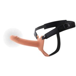 Dorinta Ascunsa Infern Strap-on cu Dildo Realist 18cm Scobit Gol in Interior cu Inel de Prindere de Testicule si Vibratii Natural