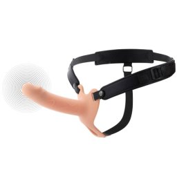 Dorinta Ascunsa Infern Strap-on cu Dildo Realist 16cm Scobit Gol in Interior cu Inel de Prindere de Testicule si Vibratii Natural