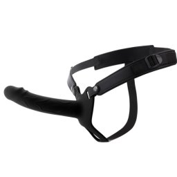 Dorinta Ascunsa Infern Strap-on cu Dildo Realist 18cm Scobit Gol in Interior cu Inel de Prindere de Testicule Negru