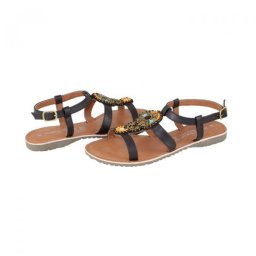 Sandale dama, maro, casual, din piele naturala, cu talpa joasa, Marco Tozzi 2-28139-26-303-Maro (Marime: 41)
