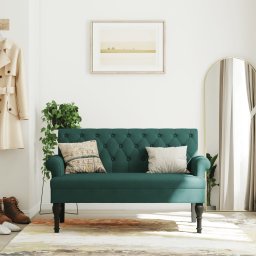 Bancheta cu spatar, verde închis, 120x62x75,5 cm, textil GartenMobel Dekor