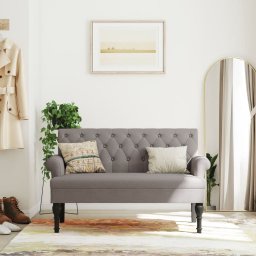 Banca cu spatar, gri taupe, 120x62x75,5 cm, textil GartenMobel Dekor
