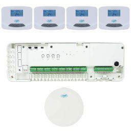 Kit automatizare Wi-Fi PNI CT28 Pro 4 pentru incalzire in pardoseala, aplicatie de mobil Tuya Smart, 4 unitati comanda si hub internet inclus