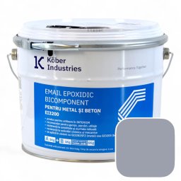 Email epoxidic, Kober Industries, EI3200, metal si beton, semi lucios, interior, Impresive Grey / Gri RAL 7040, 6 kg,