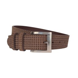 Curea barbati casual din piele naturala bufo Maro deschis 4cm Serenia 237MBF