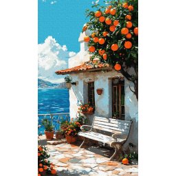 Set pictura pe numere, cu sasiu, Vis cu portocali, 40x70 cm