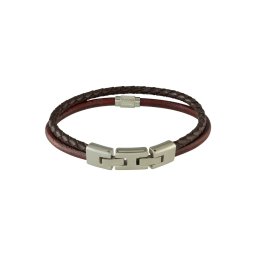 FOSSIL Brățară maro închis / argintiu