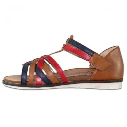 Sandale dama, maro, casual, din piele naturala, cu talpa joasa, Remonte R2756-23-Maro (Marime: 37)