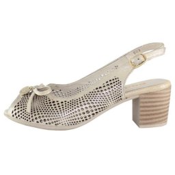 Sandale dama, bej, elegante, din piele naturala, cu toc, Dogati 804-11-Bej (Marime: 37)