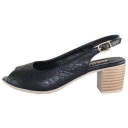 Sandale dama, negru, elegante, din piele naturala, cu toc, Dogati 669-01-Negru (Marime: 37)