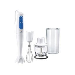 Mixer vertical Braun MQ3025WH SPAGHETTI, 700 W, Pahar gradat 0.6 l, Tocator 0.35 l, Tel, 2 viteze, Alb-Albastru