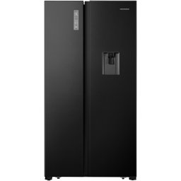 Side by side Heinner HSBS-HS519NFBKWDE++, 519 l, Full No Frost, Clasa E, Dozator de apa, Display touch, Alarma usa deschisa, H 1786 cm, Negru