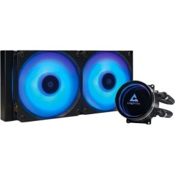 Cooler CPU Chieftec ICEBERG 240 RGB, Racire cu apa, RGB, 2 ventilatoare, Negru