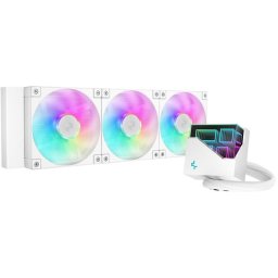 Cooler CPU DeepCool LT360 ARGB, racire cu apa, 3 ventilatoare, Alb