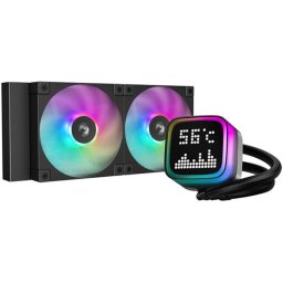 Cooler Procesor DeepCool LP240 240mm, ARGB, lichid, 2 ventilatoare, Negru