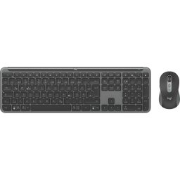 Set Tastatura si Mouse Logitech Mk950 Signature Slim, RF si Bluetooth, QWERTZ, Grafit