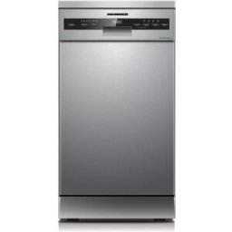 MASINA DE SPALAT VASE HEINNER HDW-FSM45710AXD++, Slim, Capacitate 10 seturi, 7 programe, Clasa energetica D, Dual Zone, Flexible Space, AquaStop, Deschidere automata usa, 45 cm, Argintiu