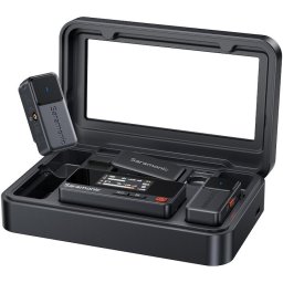 Kit microfon wireless Saramonic Air, 2x microfon, 1x receptor, USB-C, 3.5mm TRS, Carcasa incarcare