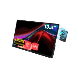 Monitor portabil Verbatim, 13.3", Touchscreen, WUXGA 1920x1200, 2 x USB-C, HDMI, acumulator extern wireless 5000 mAh
