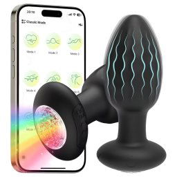 Plug anal inteligent luminat (negru)