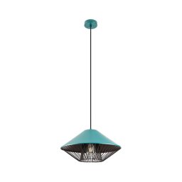 Redo 01-3006 - Pendul pe cablu GRILL 1xE27/42W/230V Ø 39,6 cm, negru/turcoaz