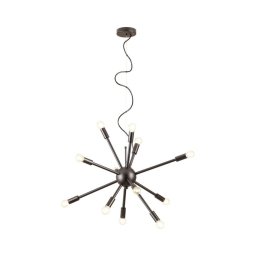 Redo 01-2934 - Candelabru suspendat pe cablu STELLAR, 12x E14, max. 25W/bec, 230V, negru