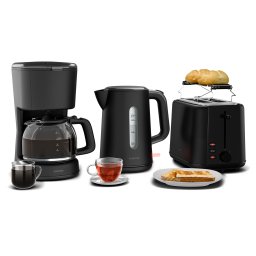 Klarstein Set de mic dejun Velaire | prăjitor de pâine, fierbător electric și aparat de cafea | 800 W | 10 cești | 1,7 l (10047379+10047380+10047381)