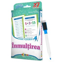 Inmultirea. Scrie si sterge. 27 de cartonase - Inesa Tautu