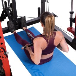 Aparat fitness semi comercial Cyklop 3, Premium, Otel, Negru/Rosu