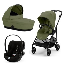 Carucior Cybex Melio Carbon B 3 in 1, Moss Green, cu scoica auto Cloud G i-Size