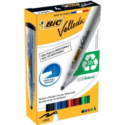 Set 4 marker whiteboard Bic Velleda