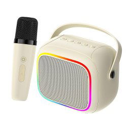 Boxa portabila Boxa cu Microfon, Portabila, 1500mAh, Bluetooth 5.4, TWS, TF, RGB Lights - Havit (SK818BT) - Beige