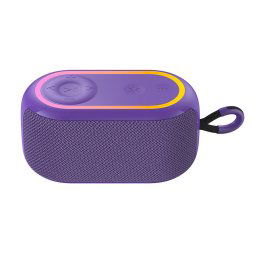 Boxa portabila Bluetooth 5.3, Lumini RGB, IPX5, TWS, TF, USB, FM, AUX Violet