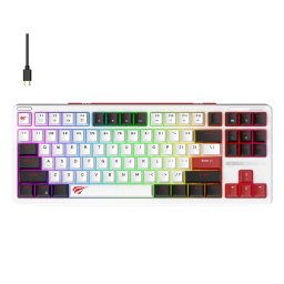 Tastatura Tastatura cu Lumini RGB 1.8m, 200mA pentru Gaming - Havit (KB902L) - Black / White / Red