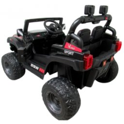 Masinuta electrica cu telecomanda auto x16, 110x70x68 cm, varsta 1-5 ani, roti eva, scaun din piele eco, putere 90w, r-sport - negru