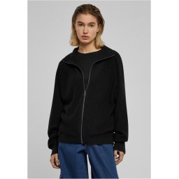 Women's knitted cardigan with zip black