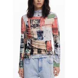 Tricou imprimat cu mânecă lungă pentru femei