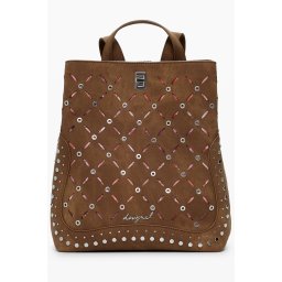 Rucsac maro la modă cu ținte decorative