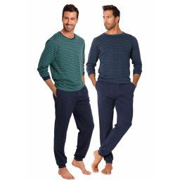 LE JOGGER Pijama lungă albastru marin / verde petrol
