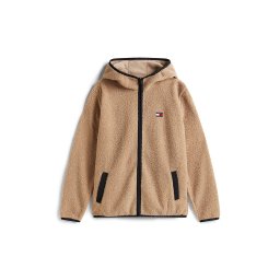 Tommy Jeans Jachetă fleece bej / roșu / negru / alb