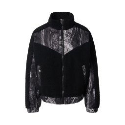 Carlo Colucci Jachetă fleece 'Ezechiele' gri / negru / alb