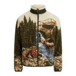 Polo Ralph Lauren Jachetă fleece opal / maro / verde închis / alb lână