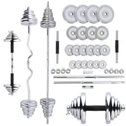 Gantere si greutati HMS STC55 3-in-1 weight set in case (straight and broken barbells, barbells) 55 kg