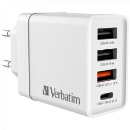Incarcator de retea 3x USB-A + 1x USB-C Power Delivery QC 3.0 Power Delivery 3.0 30W Alb